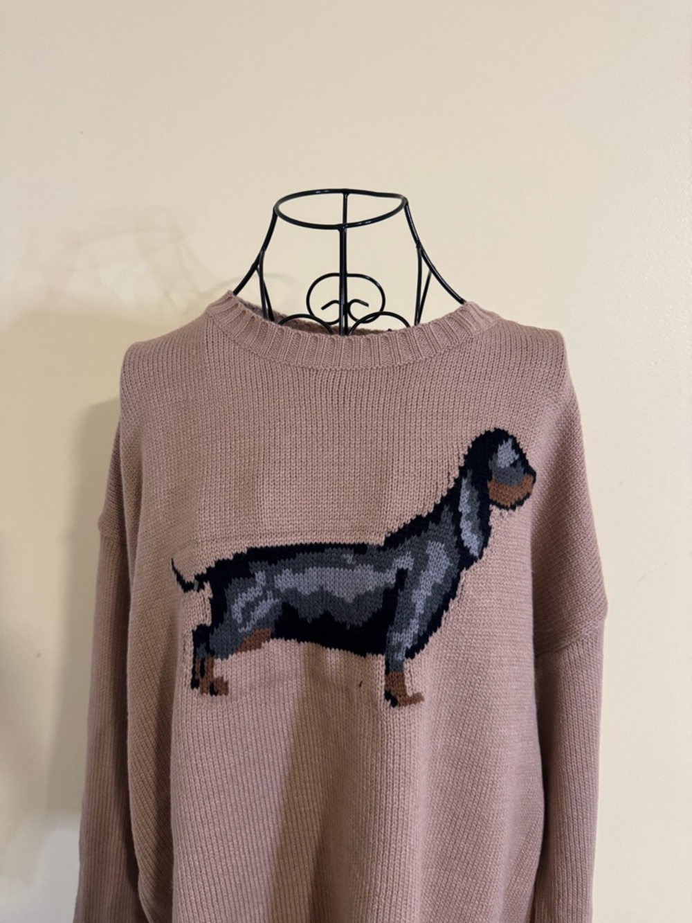 NWOT Boutique Dachshund Knit Sweater Size XL - Picture 3 of 7
